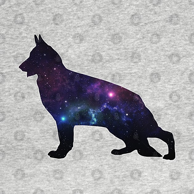 Galaxy German Shepherd Silhouette by doglovershirts